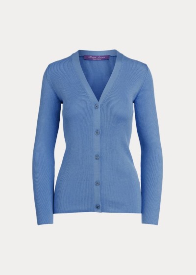 Women's Ralph Lauren Rib-Knit Silk Cardigan | 549321WBR